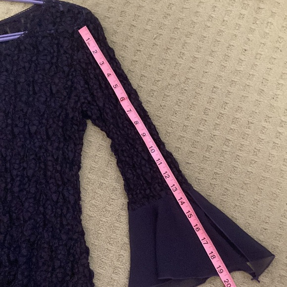 Whimsygoth vintage dark purple bell sleeve lace top - Picture 8 of 8